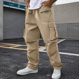 Cargohose Orsen™ mit elastischem Bund, Pattentaschen und lockerem Schnitt – Beige