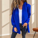 Strickjacke Fenja™ mit Kapuze, weichem Strick und langem Schnitt – Blau