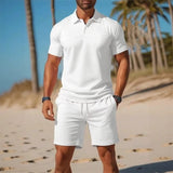 Matteo™ Set Mit Poloshirt Und Shorts Mit Verstellbarem Bund – Weiß
