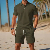 Matteo™ Set Mit Poloshirt Und Shorts Mit Verstellbarem Bund – Grün