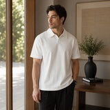 Alden™ Kurzarm-Poloshirt Aus Ultraleichtem Stoff – Weiß