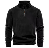 Allen pullover | herren-fleecepullover mit halbem reibverschluss – Schwarz