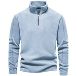 Allen pullover | herren-fleecepullover mit halbem reibverschluss – Himmelblau