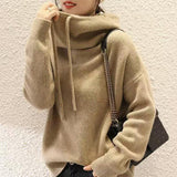 Bexley – warmer strick-hoodie – Khaki