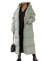 Stilvolle Lange Damen Daunenjacke - Elise – Grün