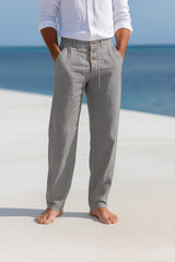 MATTEO | Luftige Leinen Sommerhose – Grau