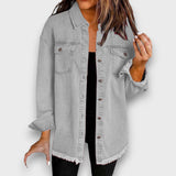 Karela – Klassische Jeansjacke – Grau
