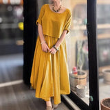 Morocco™ Baumwoll-Leinen-Set im Lagenlook / Zweiteilig, Charme, der Grenzen überschreitet! – Orange