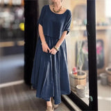 Morocco™ Baumwoll-Leinen-Set im Lagenlook / Zweiteilig, Charme, der Grenzen überschreitet! – Marineblau