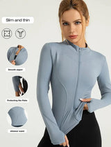 Narin | Damen Fitness Jacke – Himmelblau