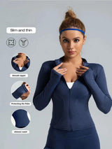 Narin | Damen Fitness Jacke – Marineblau