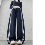 Tayra | Weit Geschnittene Jogginghose Mit Doppelseitigem Streifen – Marineblau
