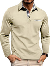 Herren-Poloshirt mit langarmdesign | Alltagstauglich – Beige
