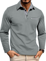 Herren-Poloshirt mit langarmdesign | Alltagstauglich – Hellgrau