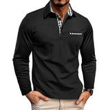 Herren-Poloshirt mit langarmdesign | Alltagstauglich – Schwarz