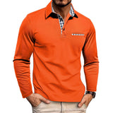 Herren-Poloshirt mit langarmdesign | Alltagstauglich – Orange