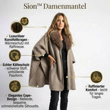 Sion™ Damenmantel mit luxuriösem Kunstfuchs-Kragen und echtem Schutz vor Kälte – Khaki