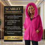 Scarlet™ Damenmantel mit luxuriöser Plüschkapuze – Pink