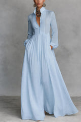 Hina - fließendes Maxikleid – Blau
