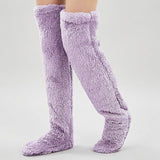 (KAUF 1, ERHALTE 2 GRATIS) Veloura™ Premium Kuschelsocken aus Weichem Plüschstoff – Lila