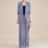 Alviera™ 2-teiliges Set mit Elegantem Blazer im Tailoring-Design – Grau