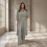 Bellavie™ Eleganter Jumpsuit mit Kimono-Style Mantel – Grau