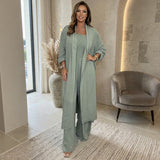 Bellavie™ Eleganter Jumpsuit mit Kimono-Style Mantel – Hellgrün