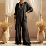 Serenza™-Set mit Asymmetrischem Design und Fließender Passform – Schwarz