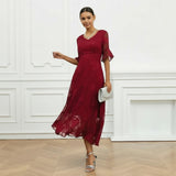 Celira™ Kleid mit Raffiniertem Floral-Design – Rot
