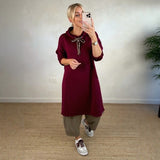 Dalen™ Hoodie im Kleidstil mit Urbanem Design – Bordeauxrot