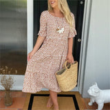 Eloria™ Kleid mit Lockerem Fall und Zeitloser Eleganz – Dunkelbraun
