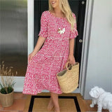 Eloria™ Kleid mit Lockerem Fall und Zeitloser Eleganz – Rot