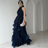 Avelora™ Kleid mit Raffiniertem Design und Eleganter Bewegung – Marineblau