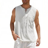 Zayron™ Tanktop aus Leinen-Baumwolle mit Modernem Schnitt und Lässigem Stil – Weiß