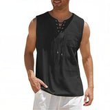 Zayron™ Tanktop aus Leinen-Baumwolle mit Modernem Schnitt und Lässigem Stil – Schwarz