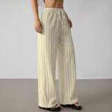 Zirelle™ Pants with Elegant Stripes and Smart Comfort – Khaki