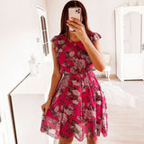 Serenelle™ Kleid mit Floraler Eleganz und Sofistischem Charme – Rot