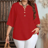 Celyra™ Bluse mit Lockerem Schnitt und Natürlichem Komfort – Rot