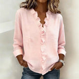 Sorelle™ Bluse mit Vertikalem Rüschendetail und Zeitlosem Stil – Rosa