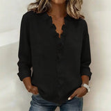 Sorelle™ Bluse mit Vertikalem Rüschendetail und Zeitlosem Stil – Schwarz