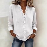 Sorelle™ Bluse mit Vertikalem Rüschendetail und Zeitlosem Stil – Weiß