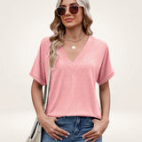 Elvara™ Bluse mit V-Ausschnitt und Zeitlosem Stil – Rosa