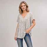 Lisboa™ Bluse aus Premium-Viskose mit V-Ausschnitt – Weiß