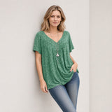 Lisboa™ Bluse aus Premium-Viskose mit V-Ausschnitt – Grün