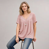 Lisboa™ Bluse aus Premium-Viskose mit V-Ausschnitt – Rosa