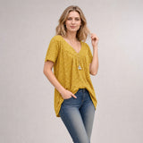 Lisboa™ Bluse aus Premium-Viskose mit V-Ausschnitt – Gelb