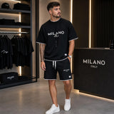 Milano Italy™ Set mit Street Stil und Minimal Print – Schwarz