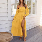 Ravienna™ Off-Shoulder Kleid Mit Eleganter Leichtigkeit – Gelb