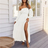 Ravienna™ Off-Shoulder Kleid Mit Eleganter Leichtigkeit – Weiß