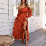 Ravienna™ Off-Shoulder Kleid Mit Eleganter Leichtigkeit – Rot